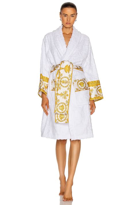 versace barocco bathrobe - white - m|Versace Robes for Women .